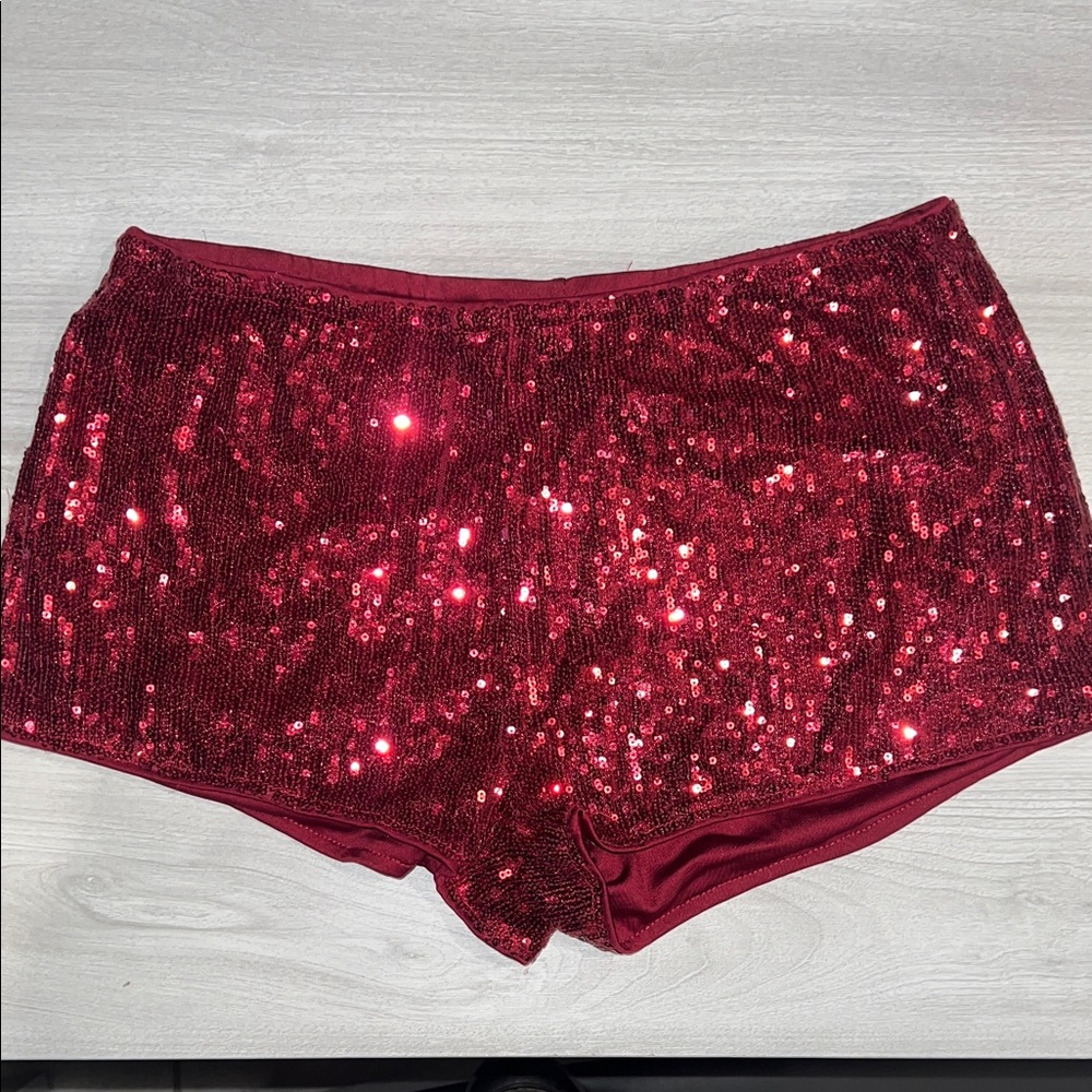 Sequin Red Women's micro Shorts
